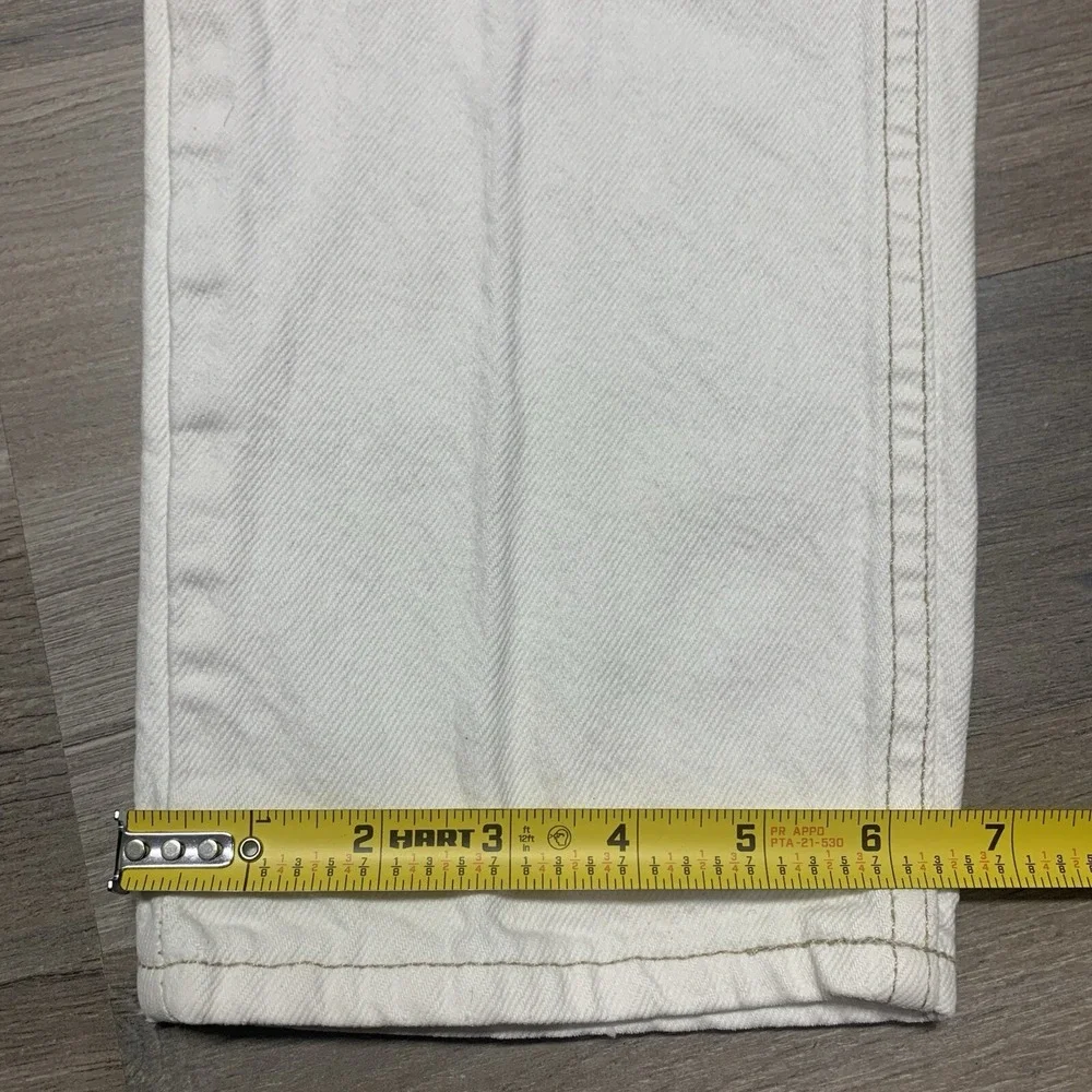 Vtg 90s Levis 550Tapered Leg Orange Tab White Denim Jeans ACTUAL 28x32